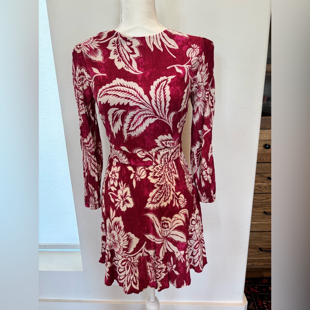 Mango open back women’s printed dress